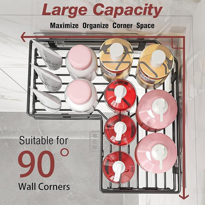 Youvip Shower Caddy Corner with Soap Holder, No Drilling Shower Shelves-Rustproof, Adhesive Shower Organizer Corner for Dorm. Black, 4-Pack