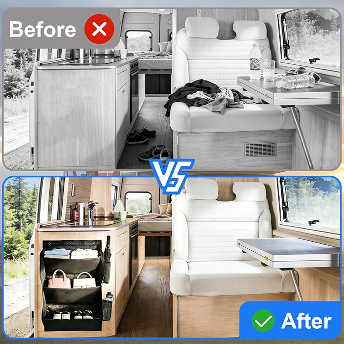 3 Layers RV Shoe Storage Caddy with Sticky Adhesive Tape Hanging Shoe Storage over the Door Shoe Rack for Closet