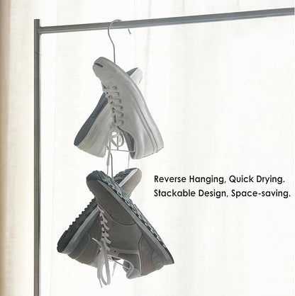 SHIMOYMA Hanging Shoe Organizers, 2 Pack, Stainless Steel Shoe Rack, Shoe Drying Rack with Double Hook Design for Hanging Wet Shoes, Flip Flops, Sandals, Sneakers, Boots