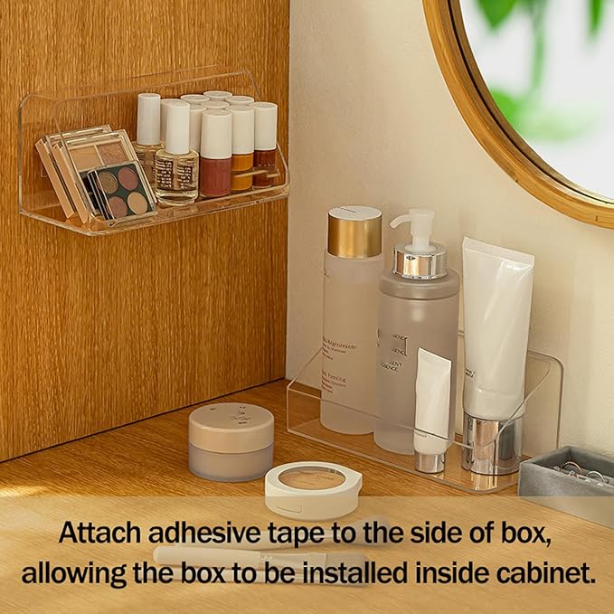 Medicine Cabinet Organizer Shelf, Vanity Trays for Bathroom Counter, Cosmetic Storage Tray, Makeup Organizer, Beauty Organizer