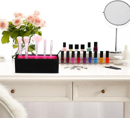 4 Pcs Makeup Brushes Holder Organizer, Silicone Vanity Air Drying Rack Display Storage for Brush, Eyeliners and More, Practical Cosmetic Tools Container