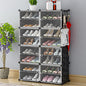 Free Standing Shoe Racks DIY Shoe Organizer Stackable Shoe Cabinet for Closet Entryway Living Room Small Space Shoe Shelves Clear Door Easy Assembly