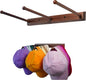 Hat Rack for Baseball Caps, Black Walnut Hat Organizer, Holds 30 Caps, Wall Mounted with Expansion Bolts or Adhesive