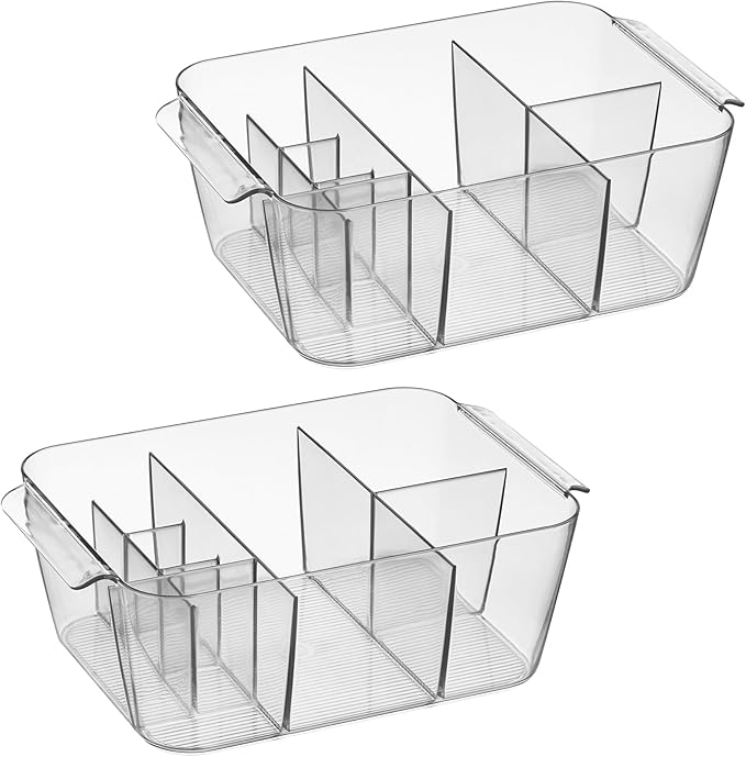 iDesign Makeup Organizer for Countertop or Vanity- Storage for Cosmetics and Toiletries - Set of 2 - Clear