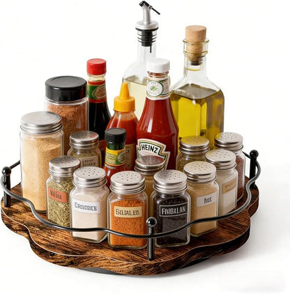 11.8″Lazy Susan Organizer for Cabinet,11.8 Inch Height Adjustable Spice Rack Turntable,Rotating Lazy Susan for Table Top,Kitchen Countertop,Dining Table (11.8Inch1 Tier)