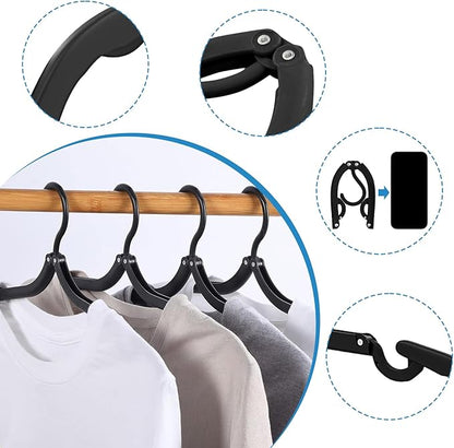 36 PCS Travel Hangers - Cruise Ship Essentials Portable Folding Clothes Hangers Travel Essentials Foldable Clothes Drying Rack for Travel (Black)
