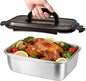 QCQHDU Stainless Steel Food Storage Containers, 3800 ML/ 129 oz / 16 Cup Large Food Storage Meal Prep Containers with Airtight Lids for Roasting Turkey, Chicken, Baking Casserole, Fruits, Party