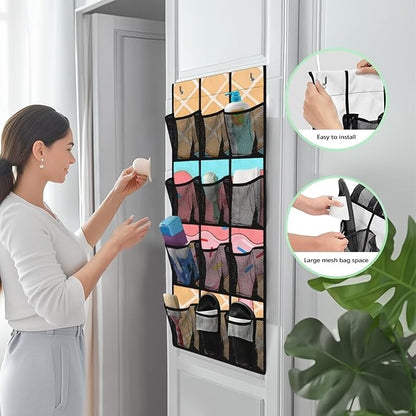 Over the Door Shoe Organizer,Ice Cream Pattern Shoe Organizer Door Hanger,Shoes Hanger Storage Organizer Bag for Bedroom Waterproof Reusable