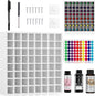 64 Grids Hair Color Organizer for 2oz Shades EQ Wall Mounted Hair Color Rack Stackable Hair Dye Holder Paint Bottle Rack Stand for Salon Decor Lumishine Igora Vibrance Deepshine Use (1, White)