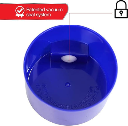 Tightvac - Premium Airtight Herb Storage Container - Holds ½ oz to 3 ounces - Keep Your Herbs and Dry Goods Fresh and Flavorful. Black Blue