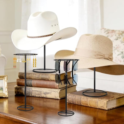 SEKSON Cowboy Hat Stand, Tabletop Hat Display Rack, Metal Iron Hat Holder Stand for Caps, Wigs, Helmets (8 Pack)