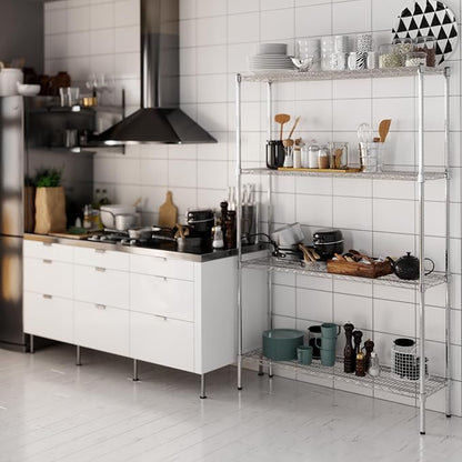 14" Deep x 48" Wide x 74" Height Wire Shelving Kit | 4-Tier | NSF Commercial Storage Rack Unit