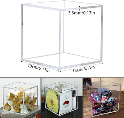 Coffee Pod Holder with Lid, 5 x 5 inch Acrylic Storage Box for Nespresso VertuoLine Capsule K Cup Kcup Holder Coffee Pod Tea Bag Candy Storage Organizer Container