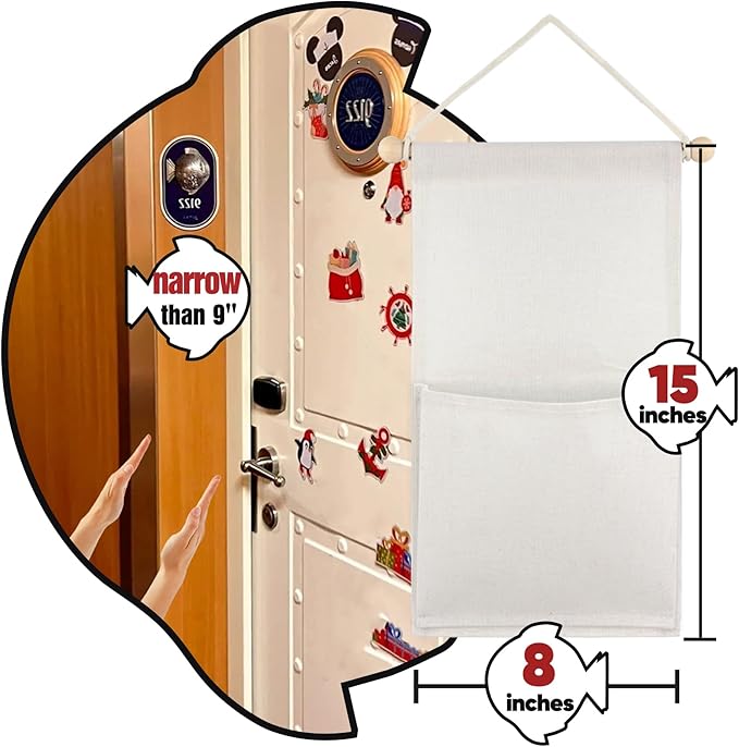RUNROLE 8 Inch Narrow Fish Extender to Right Fit the Cabin Door - 1, 2, 3, 4, 5 Pocket, Blank White for Easy Customization, 2026 &2027 FE for Gift Exchanges and Pixie Dust