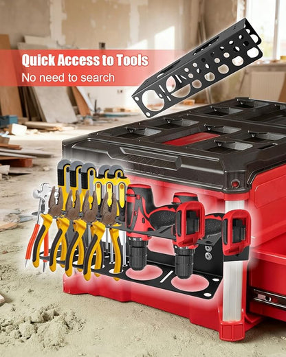 Screwdriver Holder Compatible with Milwaukee Packout Toolbox, Wrench Storage Rack Heavy Duty Mount Pliers Organizer, Durable Wrench Tool Organizer for Screwdrivers Pliers Drills Tools, 1 Pack