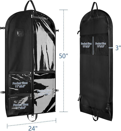 Zilink Clear Garment Bag for Teen Girls & Boys Dance Bags for Dancers Dance Costume Garment Bag for Teenagers with Zip Pockets for Competition Theatre Cheer Horse Shows