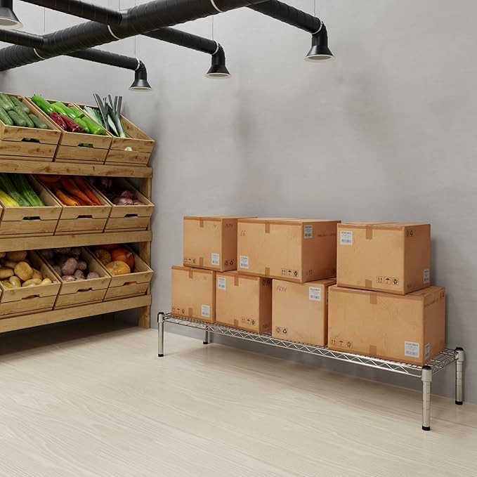 14" Deep x 54" Wide x 8" Height 1-Tier Wire Shelving Kit | NSF Commercial Storage Rack Unit