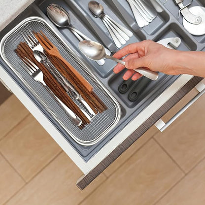 Cabilock Stainless Steel Utensil Drying Rack: Utensils Drawer Organizer - Dishwasher Silverware Drainer Basket, Chopsticks Spoons Forks Knifes Cutlery Storage for Kitchen Counter