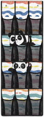 Panda Behind Door Organizer 12 Pockets Over The Door Shoe Organizer for Closet Large Capacity Wall Hanging Storage Easy to Install Multi-Funtion Storage Bag
