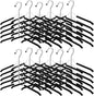 Ripeng Space Saving Clothes Hanger 12 Packs 5 in 1 Multi Layer Anti Slip Metal Heavy Duty Stainless Steel Sweater Shirt Clothes Hangers Closet Storage Organizer (Black, Style 1)