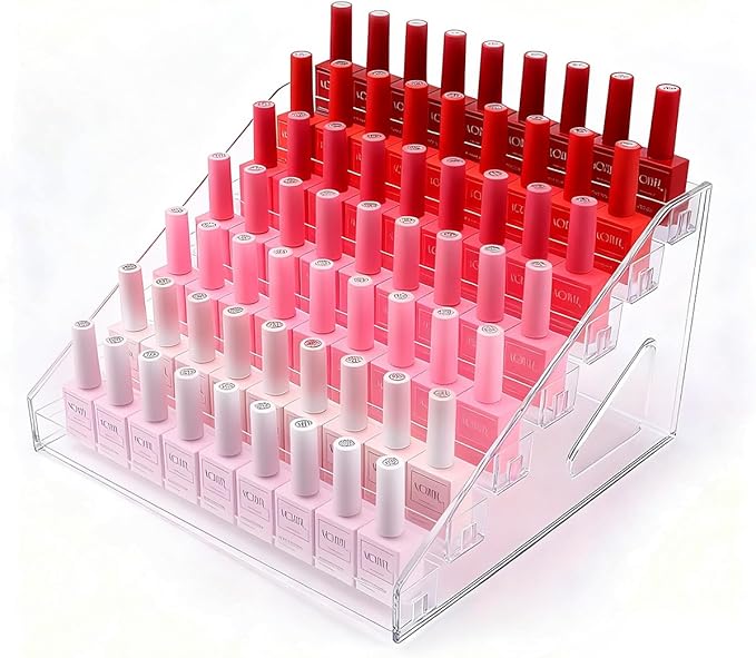 Nail Polish Storage Box Makeup Organizer Cosmetics Storage Transparent Easy to Assemble 7 Layers