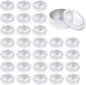 Metal Tin Cans - 2 Ounce Round Empty Containers with Clear Top for Cosmetics Crafts Food Storage Party Favors (30)
