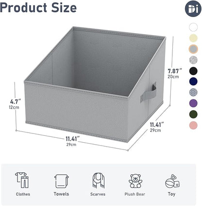 DIMJ Closet Storage Bins 10 Pack - Fabric Storage Baskets for Shelves, Collapsible Clothes Organizer with Handles, Trapezoid Shelf Organization Storage Cubes for Purse, Toys, Books, Towel, Clothes