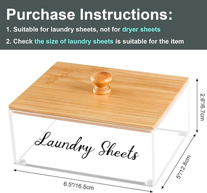 VOTLEVT Bamboo Laundry Detergent Sheets Holder with Acrylic Container, Organization and Storage