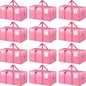 12 Pack Extra Heavy Duty Large Moving Bags with Strong Zipper & Comfortable Handles, Sturdy & Durable Clothes Storage Bags Totes Bins, Packing Moving Boxes for College Supplies, Pink