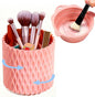 YLYZ Makeup Brush Holder with Cleaning Bowl, Makeup Brush Organizer Cosmetic Display Cases, Hair Brush Holder for Vanity, Pink