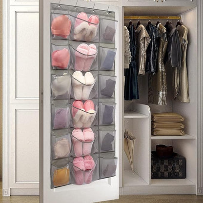 Over The Door Hanging Shoe Rack Organizer 18 Pockets Organizer with 6 Extra Large Mesh Pockets for Shoe Holder Storage (18 Pockets)