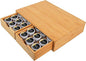 HTB K Cup Coffee Pod Holder, Drawer Type K Cup Organizer Storage, Compatible with K-Cup Pods, Space-Saving Coffee Capsule Drawer- Bamboo Double Drawer Holds Up 30 Cups
