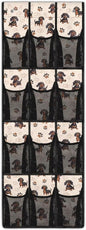 Extra Large Door Organizer with 12 Mesh Pockets, Storage Hanging Bag Behind the Door for Shoes Toys Cleaning Supplies, Cute Dachshund