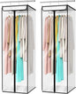Univivi Clear Garment Bags for Hanging Clothes, 2 Pack Large Clothes Bags for Closet Storage, Premium Hanging Garment Storage Bag for Suits, Coats, Dresses, 54" (Clear)