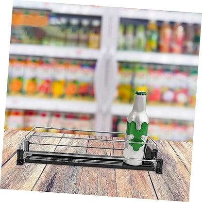 Lurrose 2pcs Automatic Beverage Pusher Can Organizer for Refrigerator Smooth Surface Stable Performance Easy Install Fridge Soda Dispenser Storage
