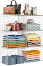 6 Pack Closet Organizers And Storage, Stackable Closet Shelf Organizer Storage Bin Basket For Clothes Sweaters With Top Board, Widened Opening, Heightened Height, Large Capacity, Sturdy, Space-saver
