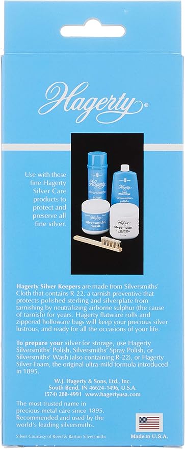 Hagerty Silver Keeper Holloware Bag, Silver Storage Anti Tarnish Storage Bag for Silver Flatware, Made in USA, Kosher Certified, 15" x 15"