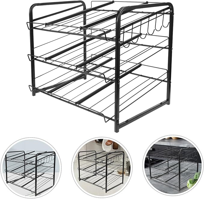 Soda Can Organizer Rack with Adjustable Stackable Design for Refrigerator Pantry Cabinet High Capacity Beverage Can Storage Holder for Kitchen Countertop