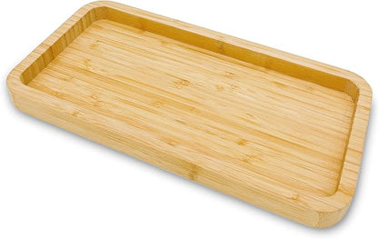 Bamboo Vanity Bathroom Tray for Counter, Bamboo Tray for Bathroom, Toilet Tank, Perfume 11.8L x 5.9W x 0.8H inch (Bamboo)