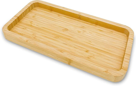 Bamboo Vanity Bathroom Tray for Counter, Bamboo Tray for Bathroom, Toilet Tank, Perfume 11.8L x 5.9W x 0.8H inch (Bamboo)