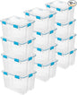 Sterilite 12-Pack Gasket Box, Weather-Resistant Storage Bins with Latching Lids, 80 Quart - Heavy-Duty Organizing Containers for Closet, Bathroom, and Office