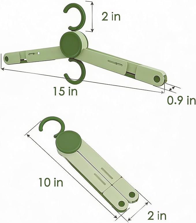 Portable Travel Hangers Foldable - Heavy Duty & Lightweight Clothes Hangers for Jackets, Wet Towels & Jeans, Compact Space Saving Drying Rack for Cruise, Camping, Hotel & Luggage (2-Pack)