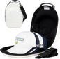 Golf Hats Baseball Caps Travel Case - Hat Carrier & Organizer | White Hard-Shell | Fits 6 Caps | Protect Hats | Ventilated EVA, Double Zipper, Handle & Strap