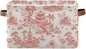 Chinoiserie Style Storage Baskets,Decorative Collapsible Rectangular Canvas Fabric Storage Bin for Home