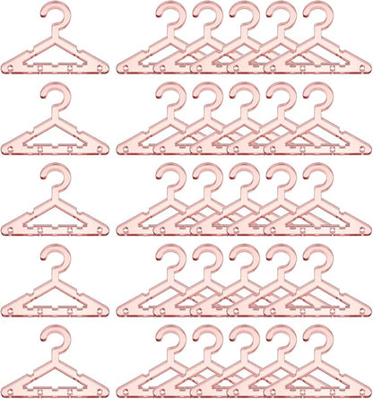 PATIKIL 50pcs Clothes Hanger Earring Holder, Mini Acrylic Coat Hangers Earring Hangers Hanger Rack for Earring Holder Organizer Stand Studs, Rose Gold