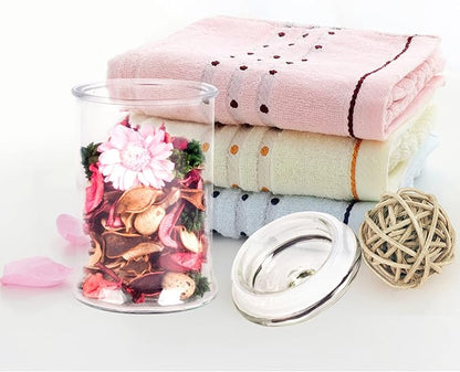 Mini Glass Apothecary Jars, Bathroom Storage Organizer Canisters for Cotton Swabs, Cotton Balls, Makeup Sponges, Bath Salts, Hair Ties, Makeup - Set of 3