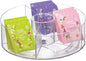 iDesign Cabinet Binz Divided Rotating Turntable Tea Packet Organizer, 9" x 9" x 3.01", Clear