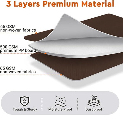 StorageTastic 4 Pack Bed Sheet Closet Organizers and Storage,Sturdy Foldable Storage Containers with Window and Label,Storage and Organization for Bedding Sheets,Duvet Covers,Blankets (Brown)