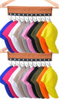 Hat Rack Cap Organizer Necktie Hanger 2 Packs Foldable Travel Baseball Cap Holder Clips Brown