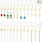 2 Pack Necklace Holder Organizer Wall Mount, Wooden Necklace Hanger Storage Hanging Jewelry Organizer with 12 Hooks for Necklaces, Bracelets, Rings and Bangles Display